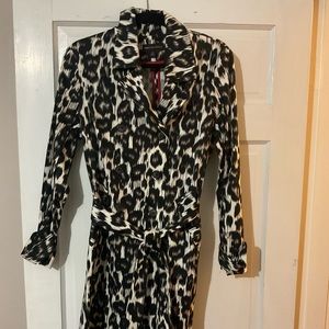 Women’s Animal Print Double Breasted Trench Coat
